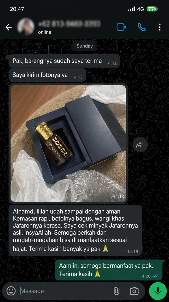 Screenshot chat testimoni 3
